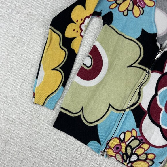 SMASH Vest Sweater Floral All over print Women Sz M Colorful print - Picture 4 of 16